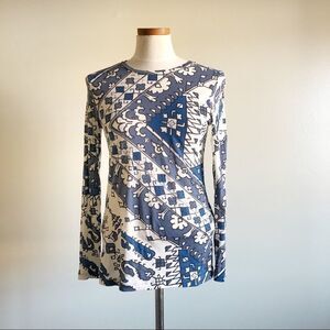 Tory Burch Blue Malibu Lisbon Pima Cotton top